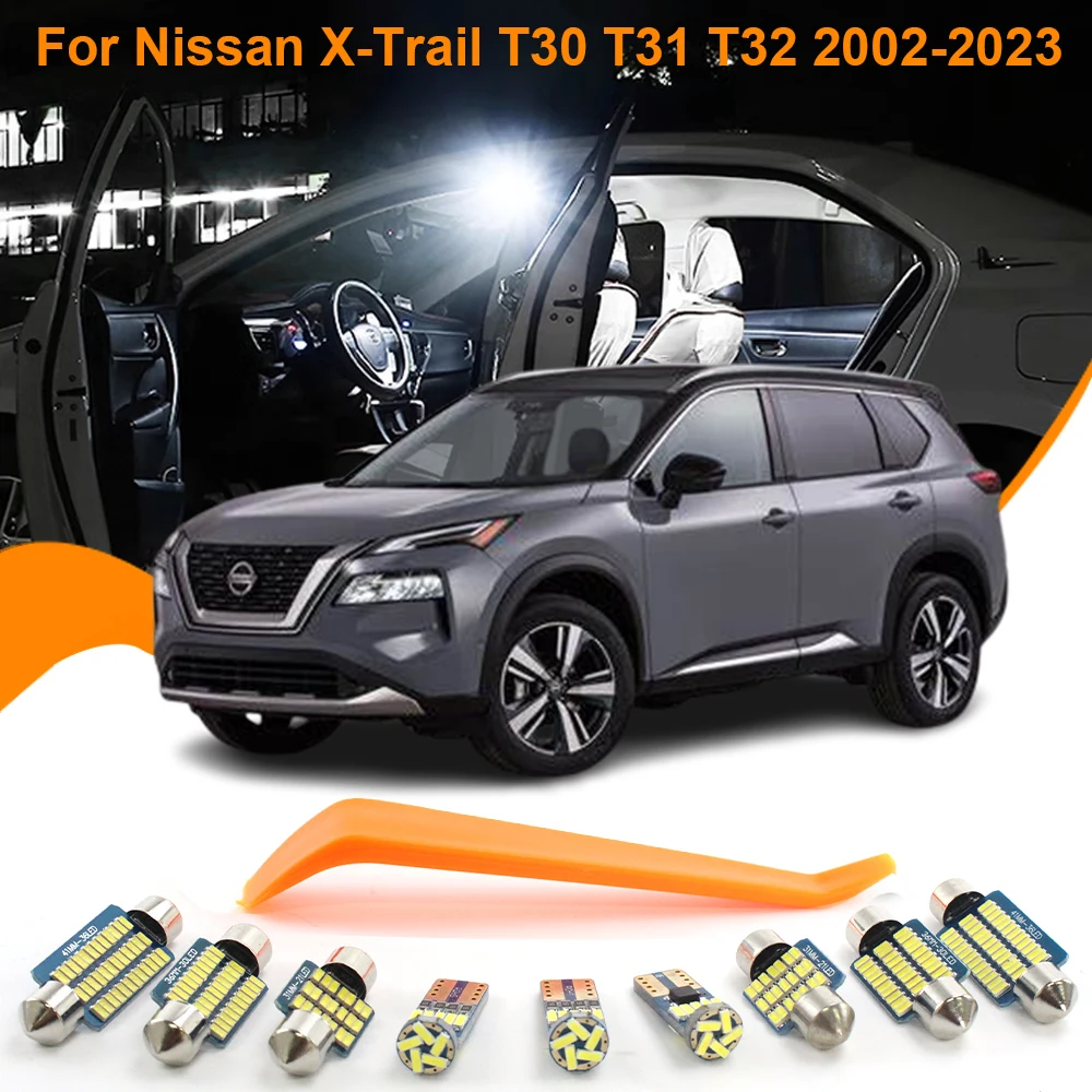 

Car LED Interior Light Kit Canbus For Nissan X Trail T30 T31 T32 2002-2023 Vehicle Accessories Parts Dome Reading Trunk LED Lamp