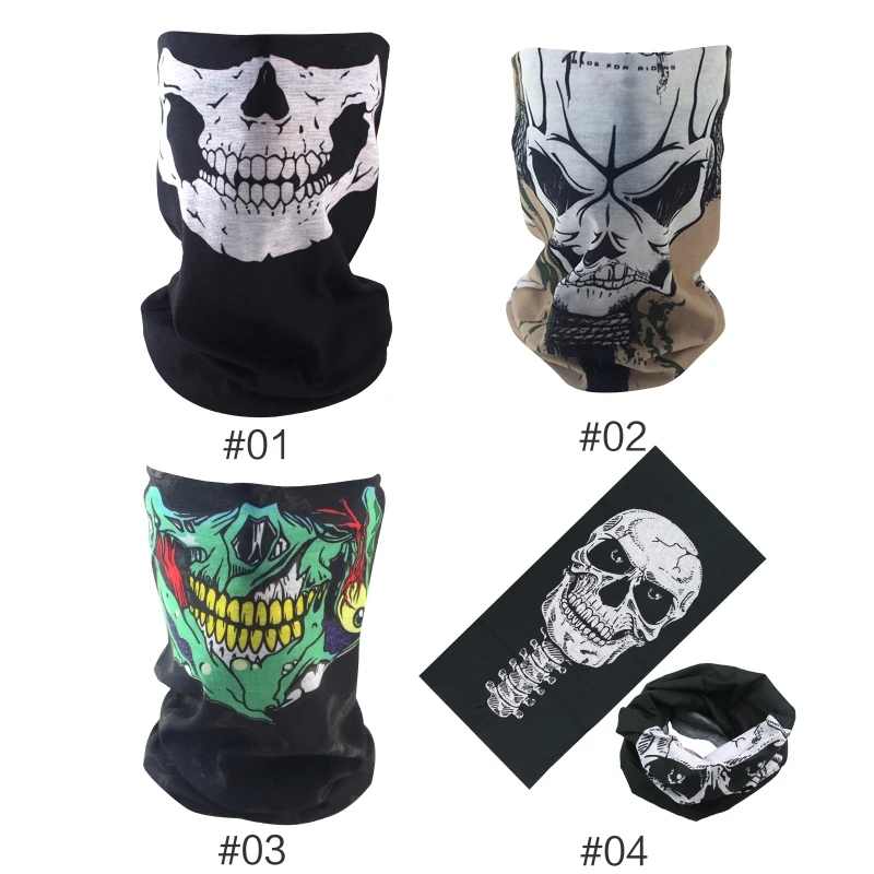 

Skull Printed Neck Gaiter Face Mask Covering Bandanas Summer UV Face Scarf Mask