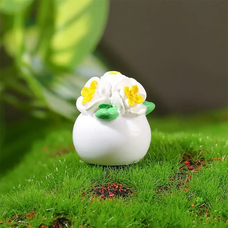 High Imitation  Simulation Potted Plants Not Easy Get Dusty Resin Mini Plant Model Simulation Flower