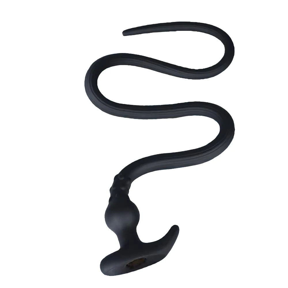 105cm Long Anal Plug whip Enema Dildo Hollow Anus Vaginal Cleaning Enema ButtPlug Deeper Stimulation Silicone Adult Anal Dildo