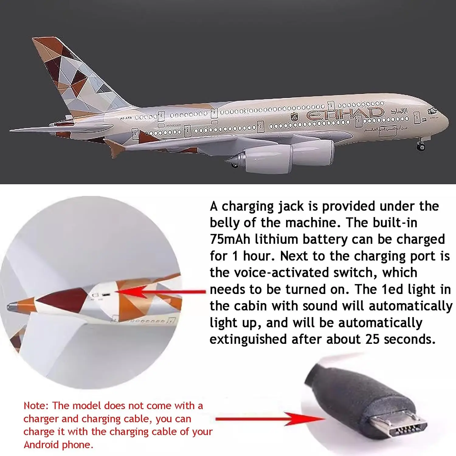 عرض A380 الاتحاد 47 سنتيمتر مقياس نموذج طائرة لعبة طائرة نموذجية 380 يموت الصب الراتنج الطائرات جمع الأعمال أو عيد ميلاد