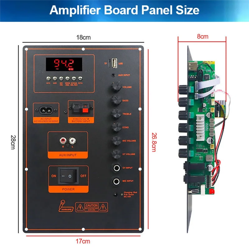 Y43A-High Power 100W DSP-Bluetooth Amplifier Board Mono Stereo Amp Module For Trolley Speaker Outdoor Audio