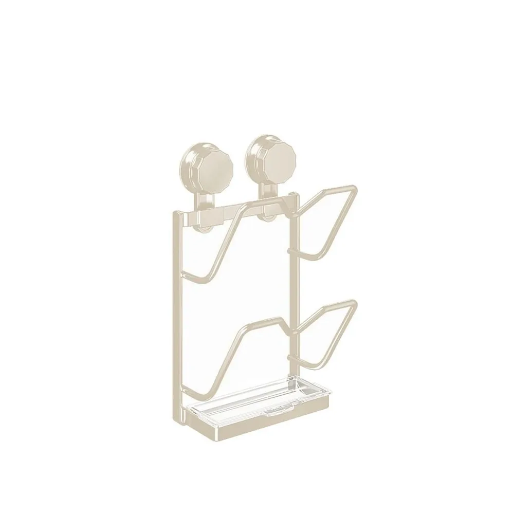 

Carbon Steel Suction Cup Pot Lid Rack Punch Free Rustproof Cutting Board Storage Rack Space Saving Wall Mounted