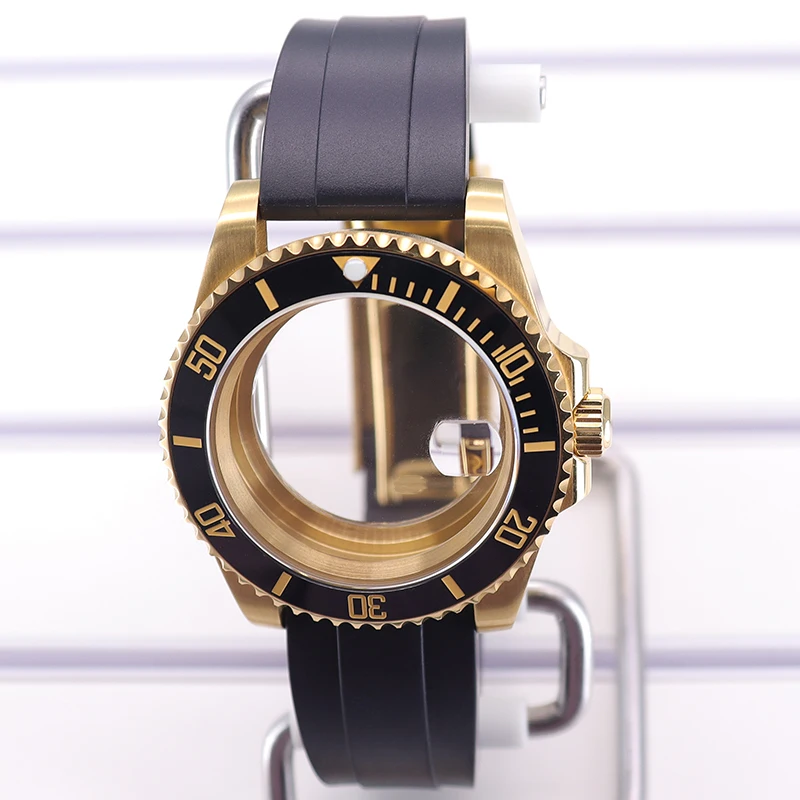 

40mm Watch Case nh35 Rubber Strap For nh35 nh36 nh34/38 Miyota8215 Eta2824 Movement GMT SUB Case 120clicks Uni-directional Bezel