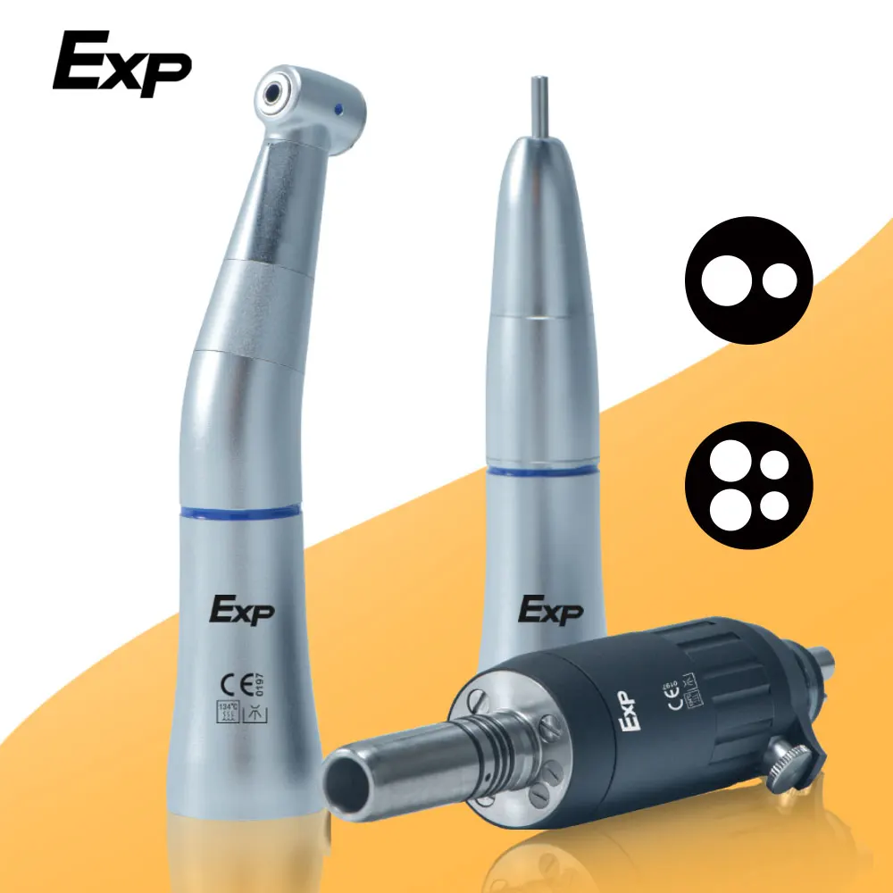 

Exp Dental Low Speed ​​Handpiece Set Contra Angle 1:1 and Straight Handpiece External Water Jet Air Motor Kavo Connection