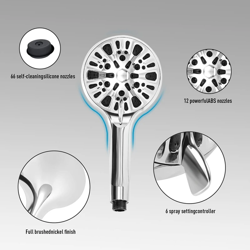 Hochdruck-Duschkopf mit Handbrause, 9 Sprühmodi, abnehmbarer Duschkopf, Duschschlauchaufsatz für Duschkopf