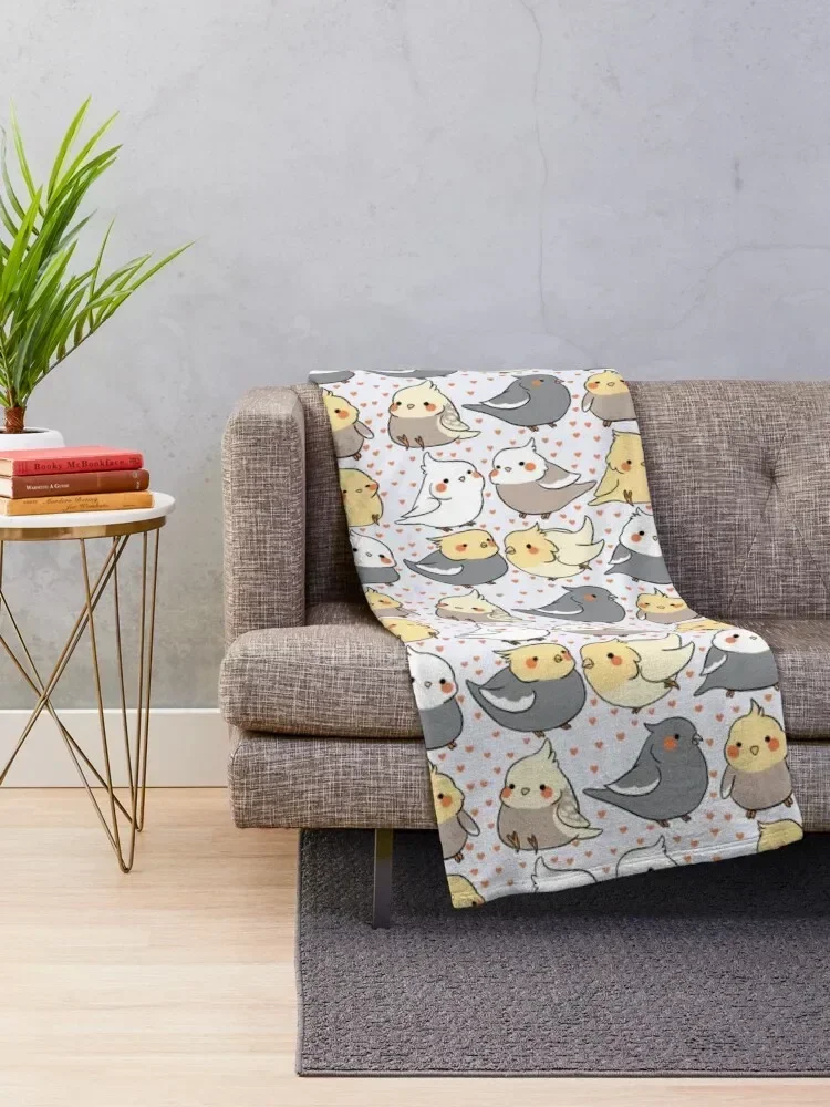 Cockatiels cute pattern Throw Blanket Thin Sofa Luxury Blankets