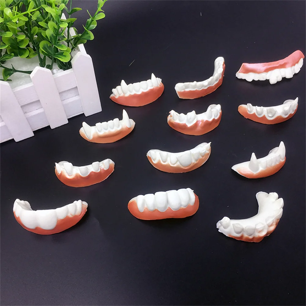 1Pcs Halloween Funny Teeth Tricky Dentures Bucktooth Vampire Fake Teeth Toy For Halloween Children Cosplay Props Party Decor