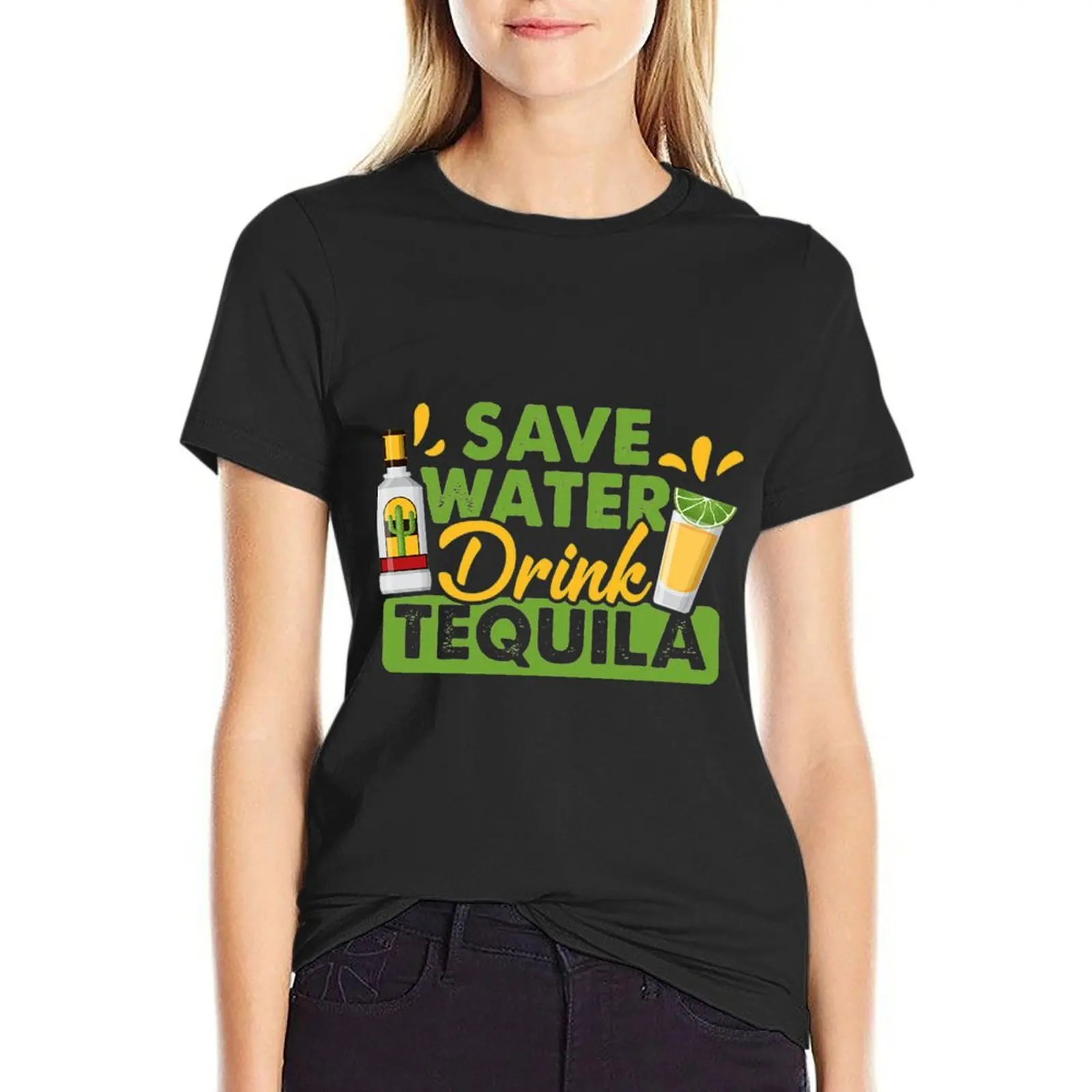 Save Water Drink Tequila T-Shirt kawaii clothes anime Women's clothing