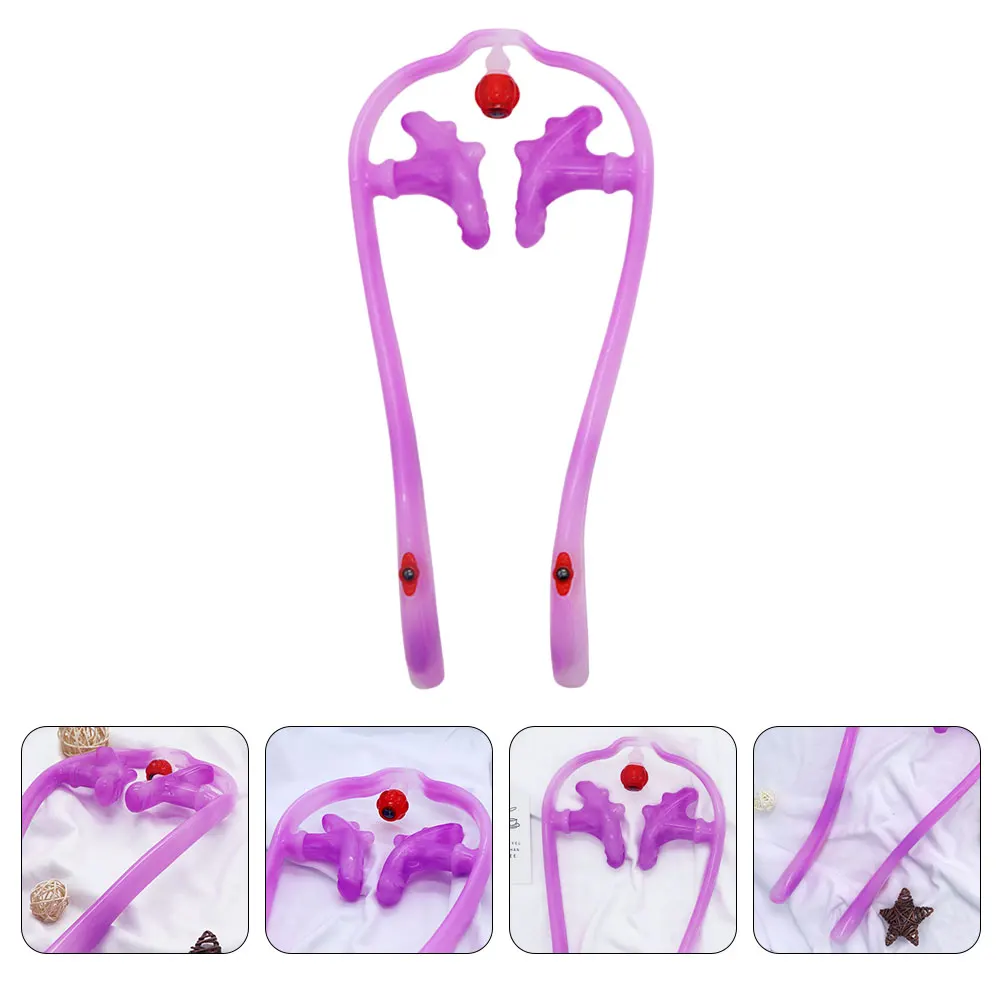 

1pc Manual Cervical Massager Neck Massage Roller Tool For Pain Relief Blood Circulation Comfortable Portable Purple