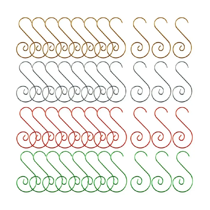 

20Pcs/Set Party Supplies Christmas Decoration Hanging Pendants S Shaped Hanger Hooks Xmas Tree Hook Metal Hook
