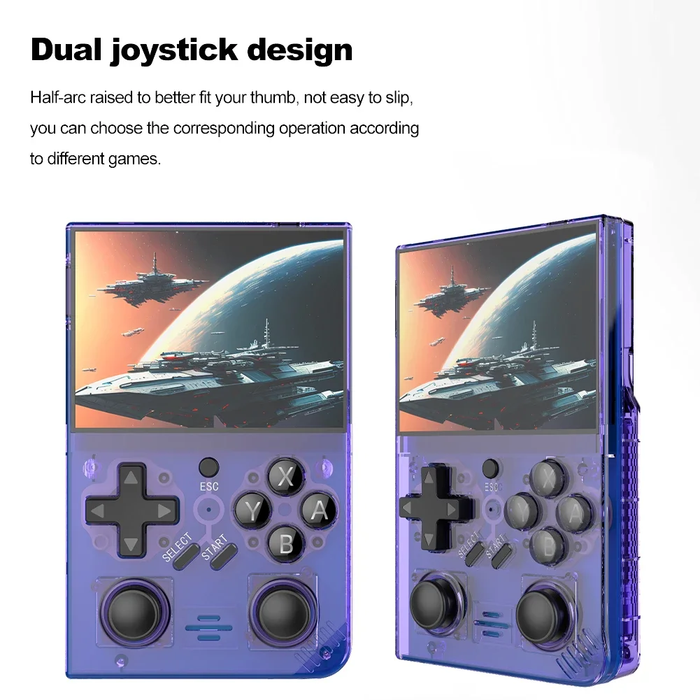 R35 Plus Handheld Video Game Console 3000mAh 3.5 Inch IPS Screen Portable Handheld Video Player 10000+ Games Gift for Boys Girls