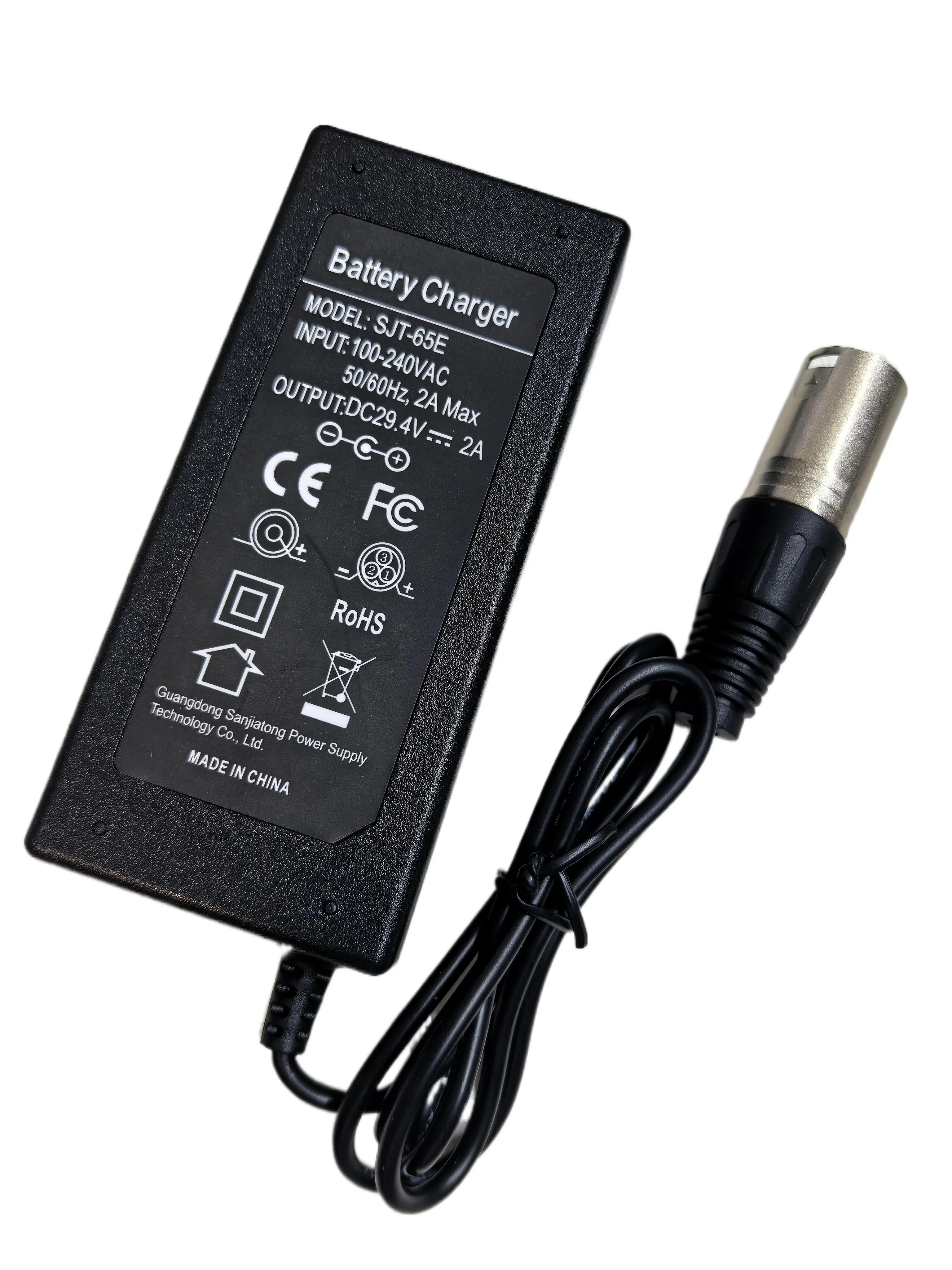 29.4 فولت 2A شاحن ل 24 فولت 25.2 فولت 25.9 فولت 29.4 فولت 7 ثانية بطارية ليثيوم حزمة 29.4 فولت شاحن XLRM موصل