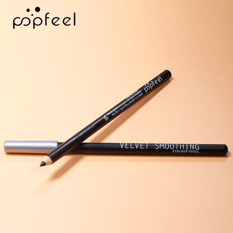 POPFEEL Wooden Black Eyeliner Pencil Easy Use Eye Makeup Eye Liner Pencil