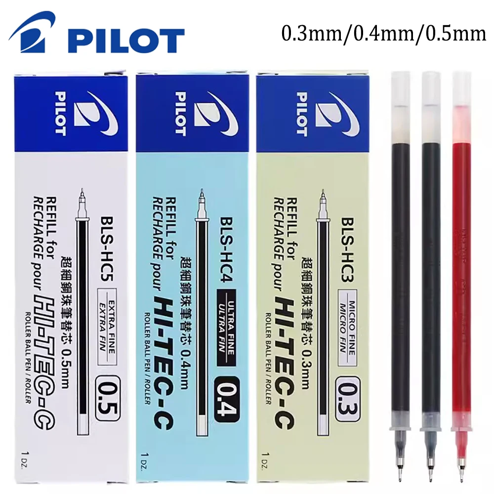 

12Pcs PILOT Gel Pen Refill BLS-HC3/4/5 Suitable for BLLH-20C3 0.3/0.4/0.5mm To Write Smoothly Without Blocking Ink Stationary