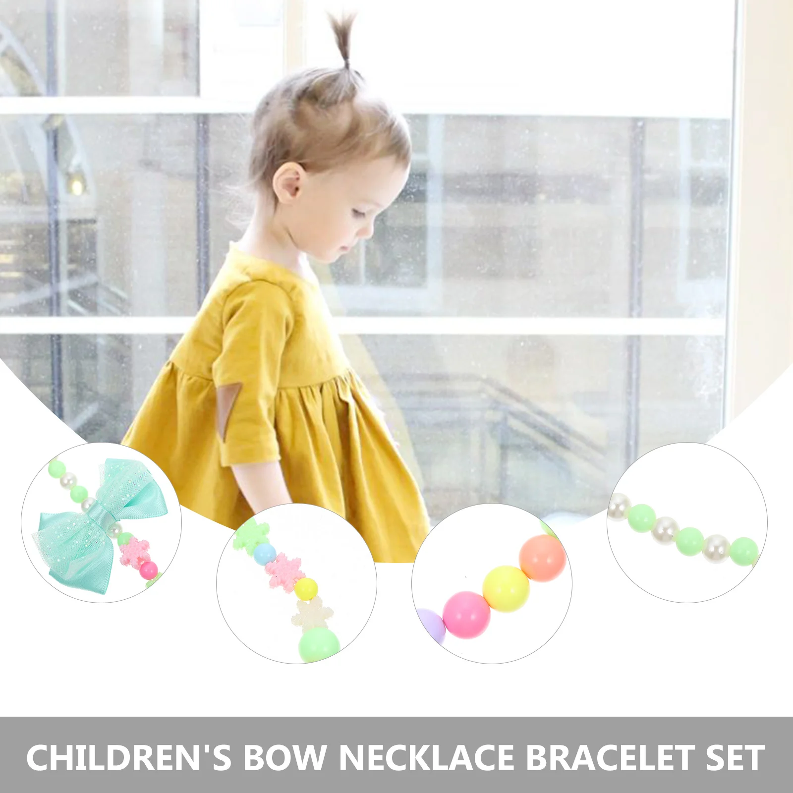 3-set vlinderketting armband set kralen kindersieraden voor meisjes peuter feestcadeau zomer strandkleding kinderaccessoire