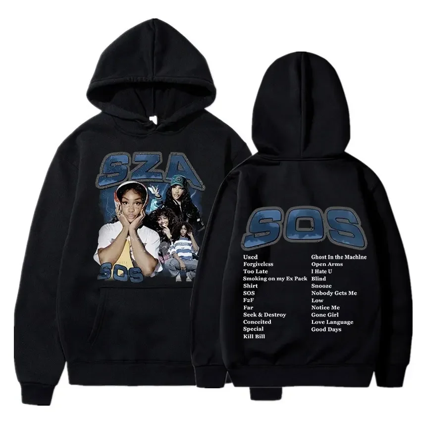 

Singer Sza Music Album Sos Graphic Hoodie Menyythk Hop Hoodies Women's Hoodie 2024 New Autumn Boys' Coat Rapper Long Sleeve Tops