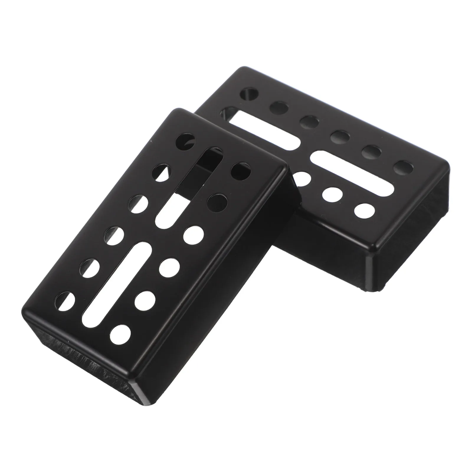 

2Pcs Electric Guitar Humbucker Pickup Cover Vintage Style Silver Brass Two Slot Frame Replacement Parts for Studio Recording