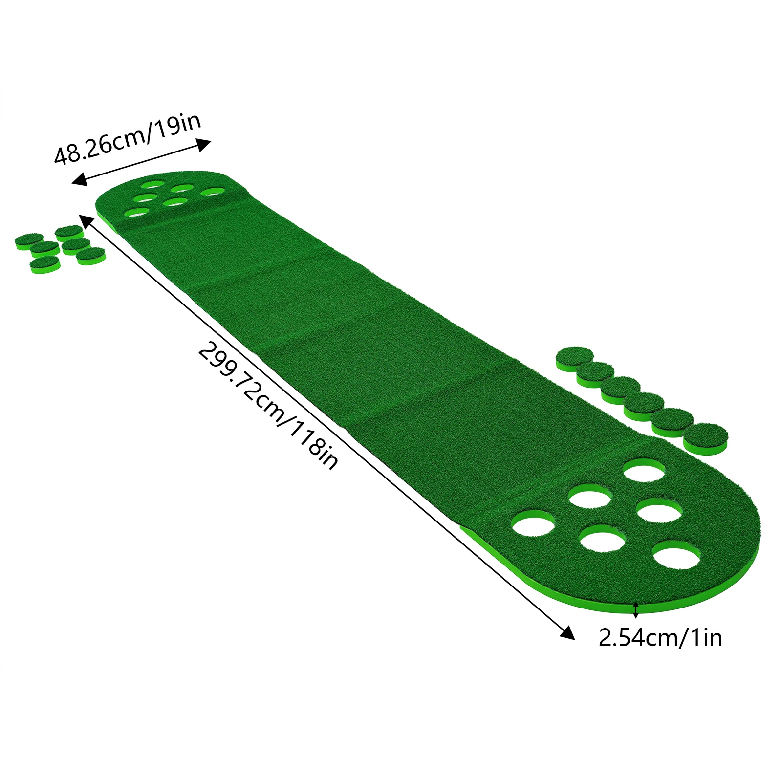 Golf Course, Golf Swing Trainer, Golf Practice Set, Mini Indoor Outdoor Green Mat, Portable Foldable Design, Artificial Turf, Complete Kit with 2 Clubs, 2 Balls, Colorful Visual Training, Putting Game, Home Office Backyard