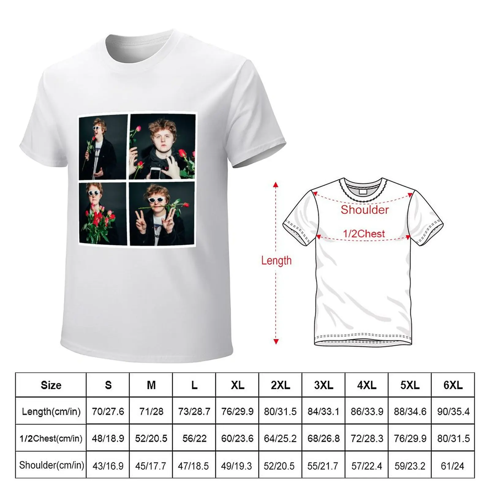 Lewis Capaldi 4 Photo Roses Collage T-Shirt customs design your own summer clothes tops anime mens t shirt