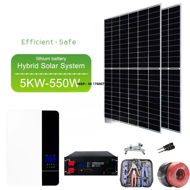 Jingsun Off Grid 5KW 10KW Solar Panels System Hybrid 5000W Solar Panel Complete Kit with Lithium Battery