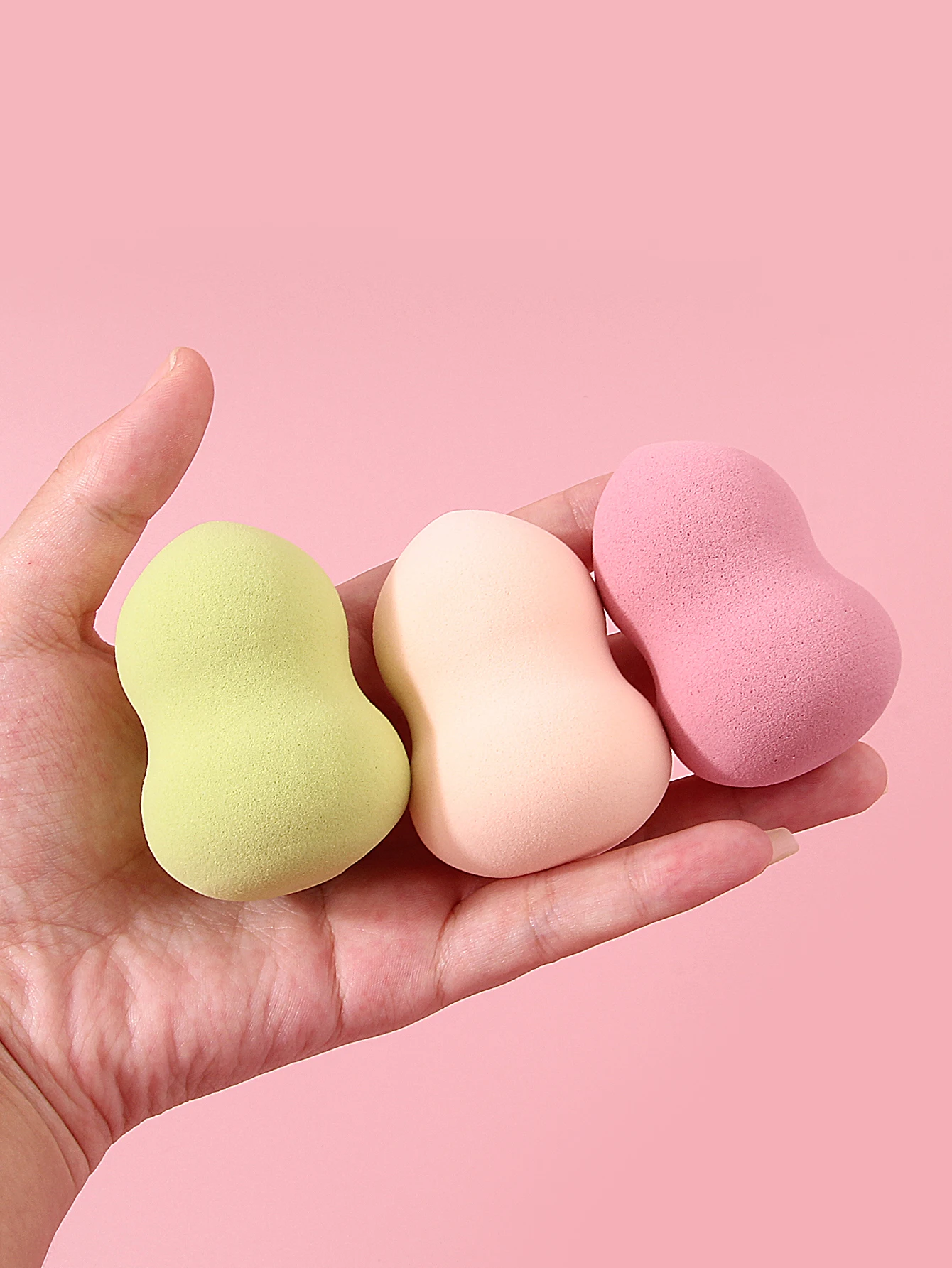 3 STKS 3-kleuren kalebas poederdons, make-up spons ei, droog en nat dual-purpose make-up ei, draagbare foundation vloeibare make-up tool