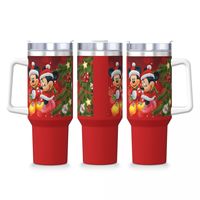 Christmas Mickey Minnie Mouse Tumbler Cartoon Cold and Hot Water Bottle Keep Heat Stainless Steel Thermal Cups Beach Car Mugs
