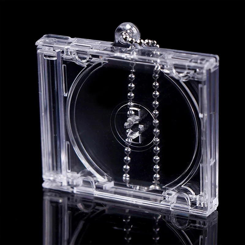 Acrylic Mini CD Album Pendant Keychain Blank Mini CD Box Keychain Suitable For DIY Keychain Backpack Pendant Chain/Clip