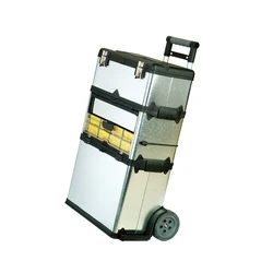 Telescopic Handle 23-inch Trolley Box Storage/ 580x350x838mm Customized Metal Tool Box With Wheels