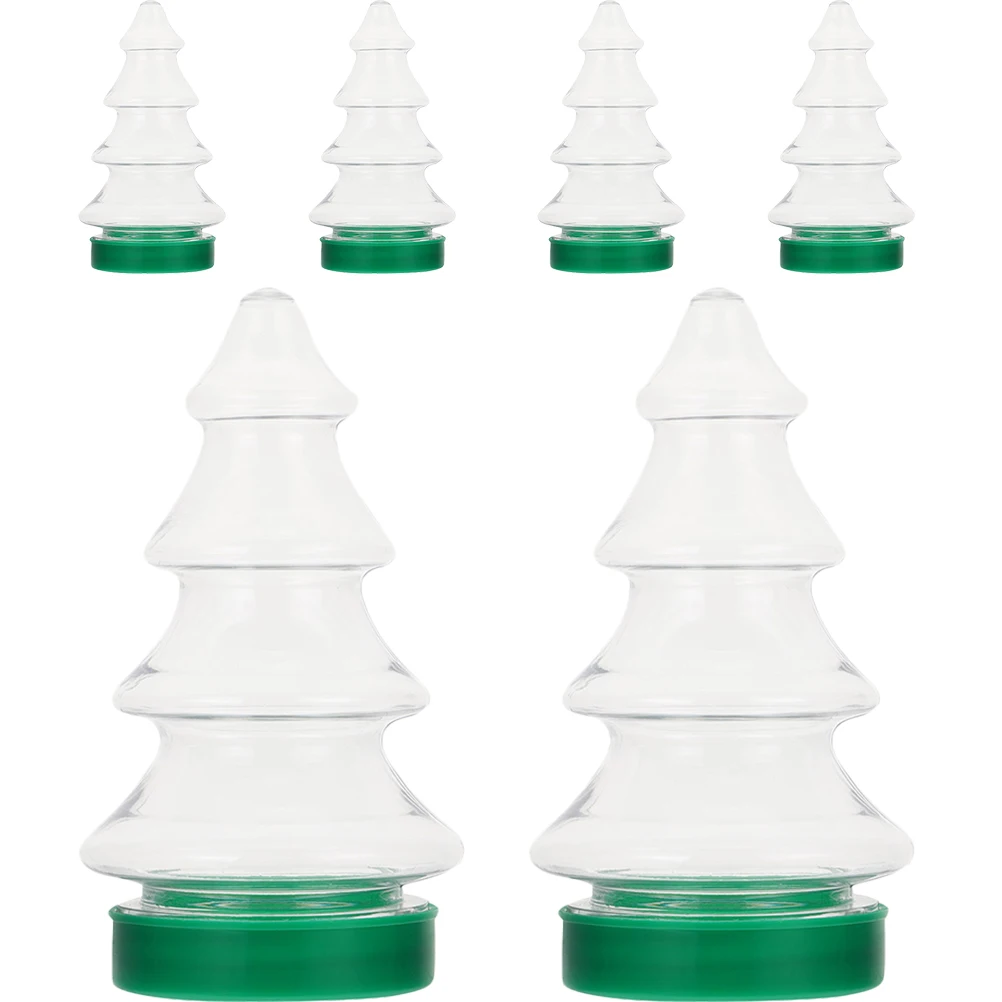 

6 Pcs Plastic C y Jar Christmas Tree Shaped Transparent Lightweight Storage Containers for Small Gifts Crafts Chocolate C y