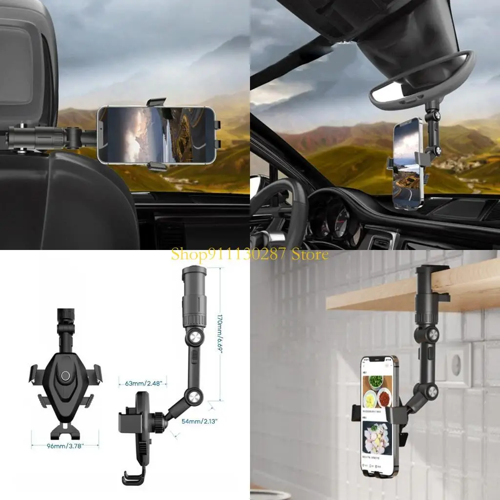 

J1HC Universal Mobile Crackcet Crack-Cam Mount Mount Mint View Mirror GPS GPS-смартфон-автомобиль держатель телефона Стабильная