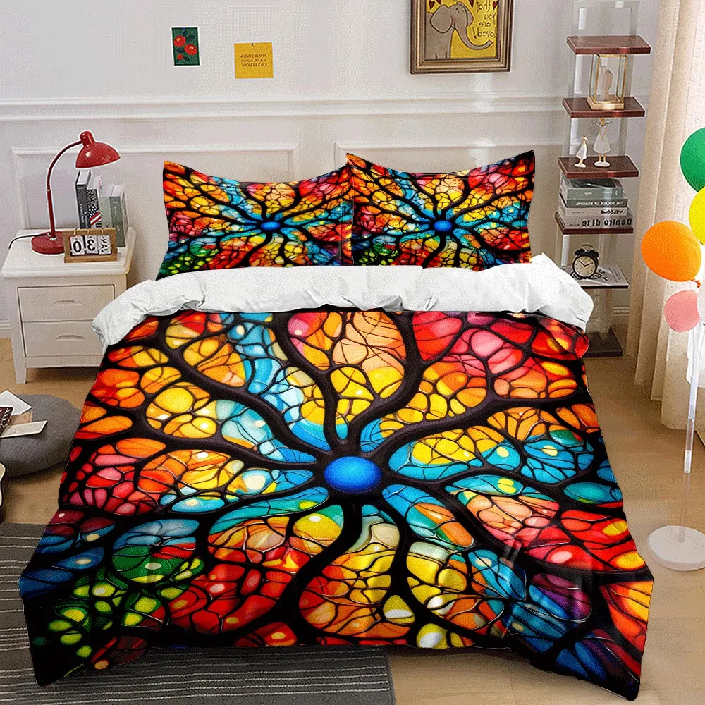 Colorful Abstract Design Set Exquisite three-piece bedding set gift for kids and adults