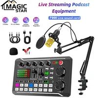 Conjunto de equipos de podcast en vivo, con micrófono de estudio BM800, mezclador de audio compatible con una variedad de efectos de sonido, para PC, transmisión en vivo