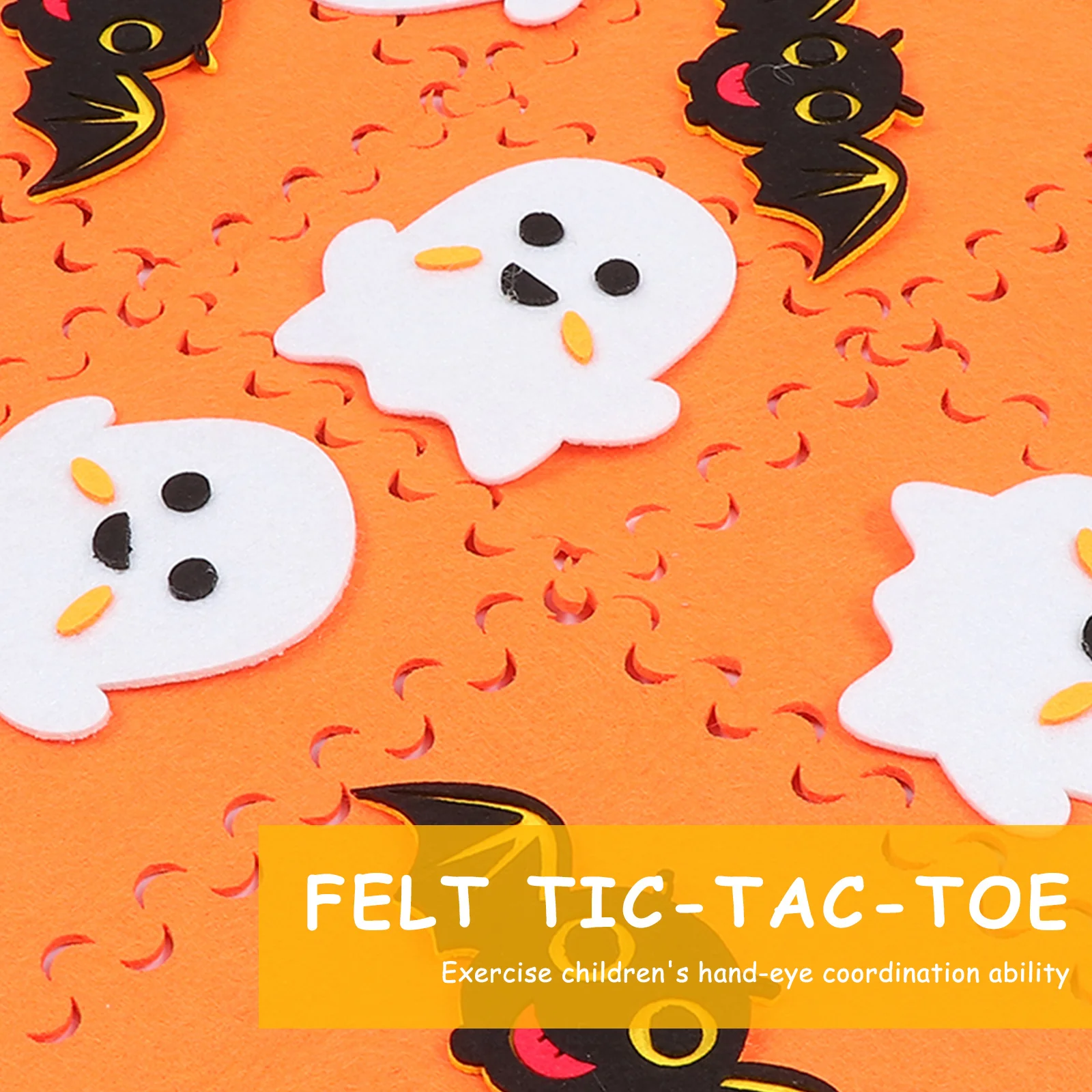 

Halloween 3x3 Grid Board Game Bat Ghost Shapes Lightweight Portable Kids Cognitive Learning Game Felt