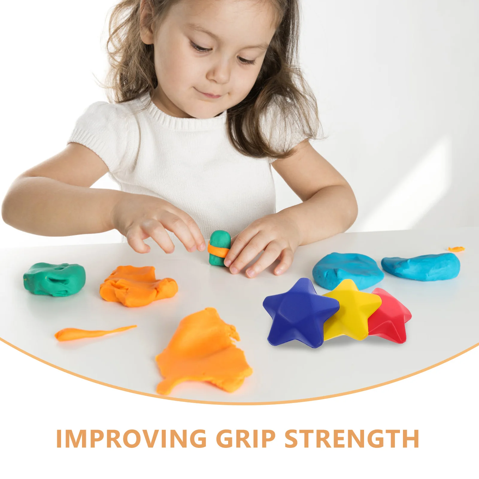 6 قطعة كرة الضغط على شكل نجمة أحمر أصفر أزرق رغوة الضغط الحسي تململ للأطفال البالغين مكتب المدرسة استخدام لطيف اسفنجي مكافحة القلق #6