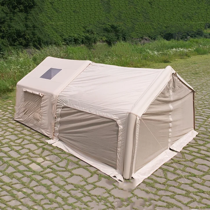 Glamping Newest Four-season Double Layer Inflatable Tent Roof Two Bedrooms Big Transparent Window for 6 Person Outdoor Camping