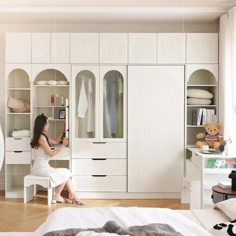 Nuovo armadio estetico moderno di lusso in legno bianco camera da letto armadio portaoggetti multifunzione Armario Para Ropa mobili per camera