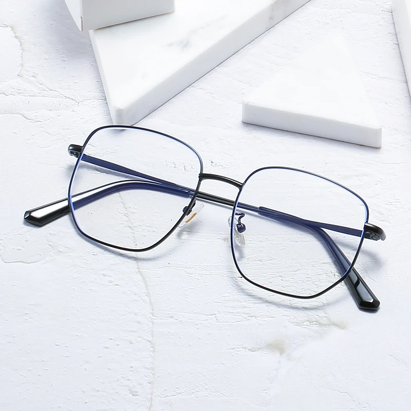 Metal Square Student Myopia Glasses Finished Fashion Literary Single Vision Minus Prescription Spectacles 0 -0.5 -1.0 To -6.0