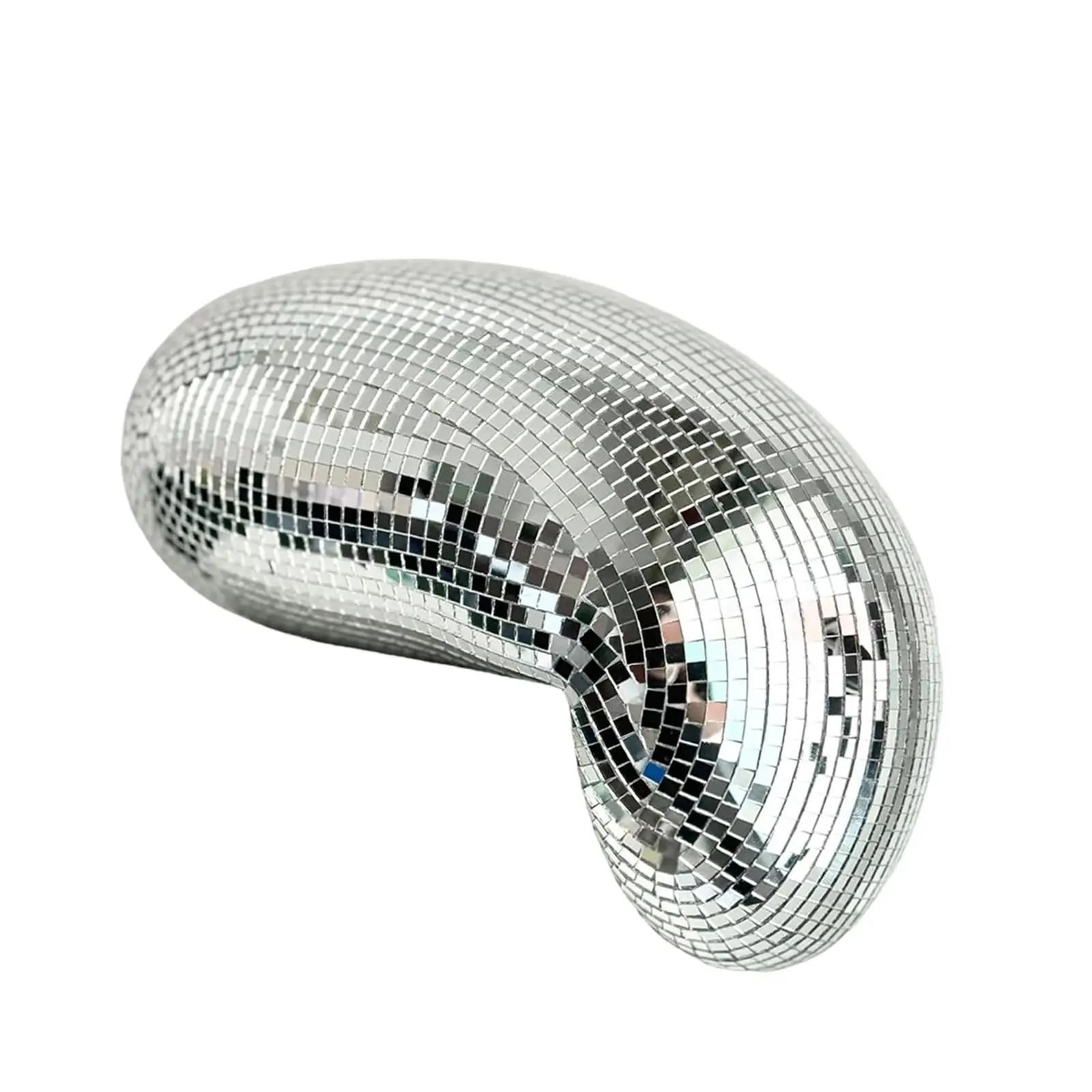 Moderne geschmolzene Discokugel aus Glas – verspiegelte Skulptur als Raumakzent, kreatives Geschenk für Büro, Regal oder Party