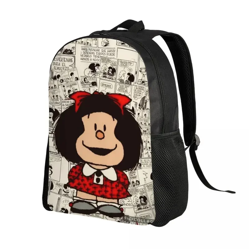 Anime Mafalda Laptop zaino uomo donna Basic Bookbag per studenti universitari della scuola Cartoon Kawaii Bag