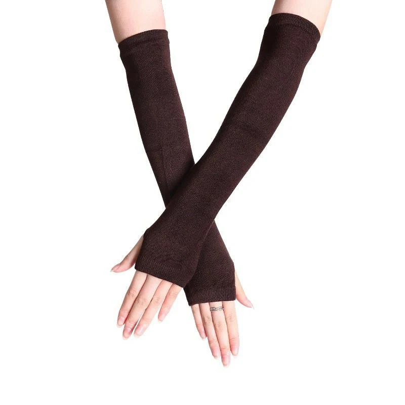 Half Finger Gloves Women Winter Gloves Arm Covers Fingerless Wool Gloves