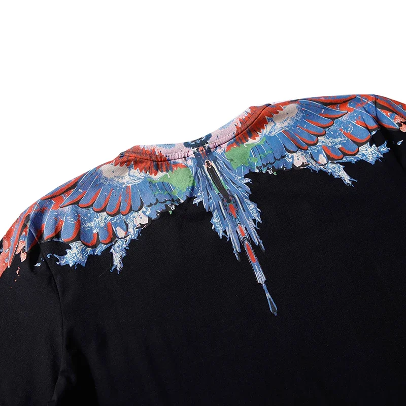 الأصلي الرجال النساء التجفيف السريع تي شيرت MARCELO BURLON MB العلامة التجارية أجنحة طباعة تي شيرت الرياضة عادية Y2K الشارع قصيرة الأكمام