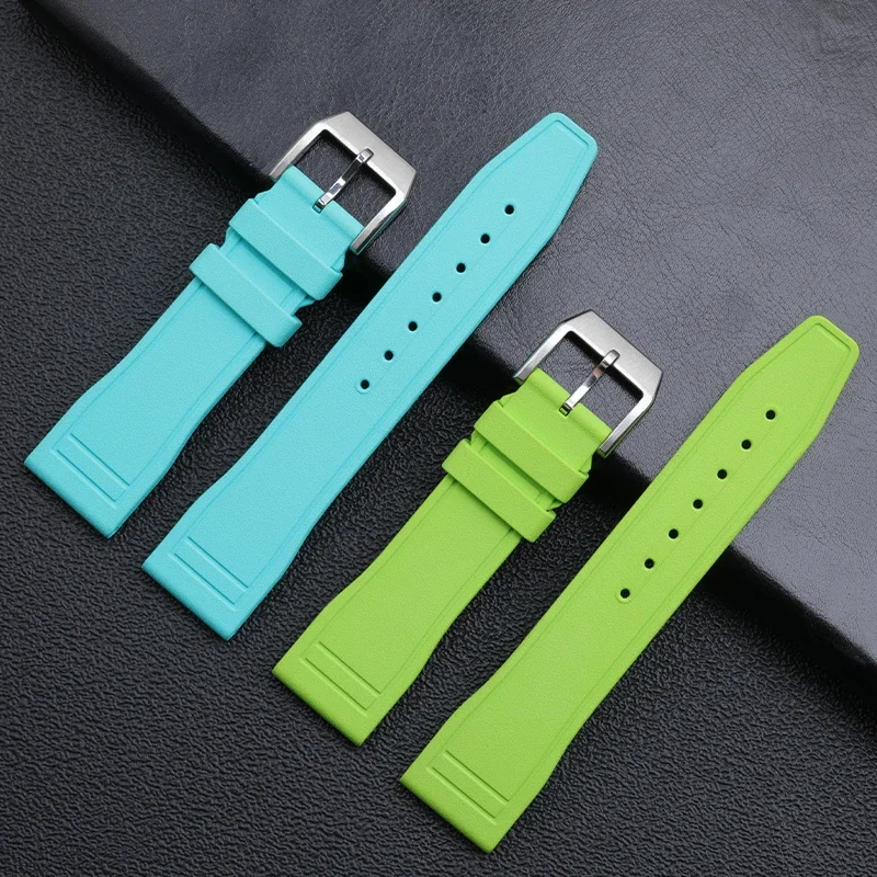 Soft waterproof natural rubber watchband for shelf strap Big Pilot's top gun 20mm 21mm 22mm watch band pane