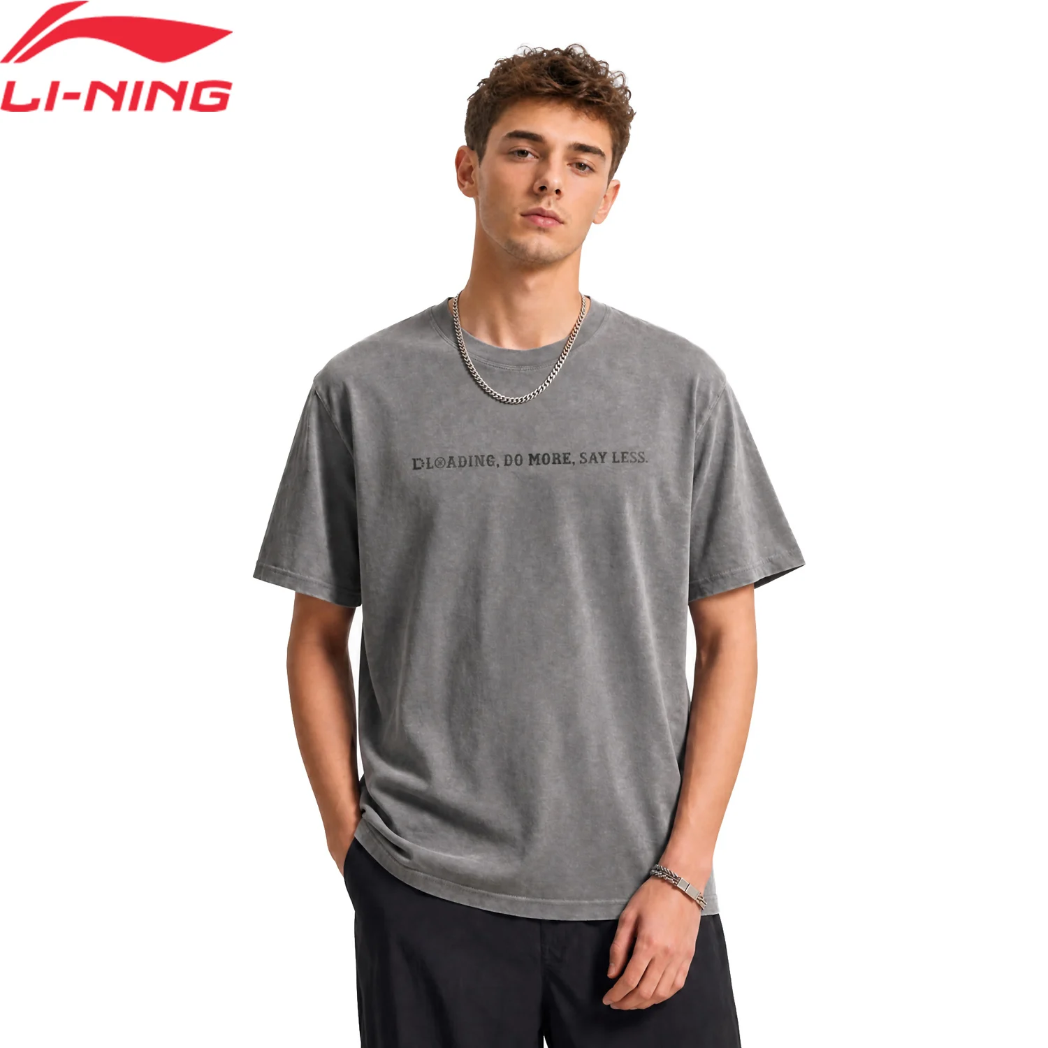 Li-Ning Men's Wade T-shirts LN COOL 51%Cotton 35%Polyester 14%Viscose Sun Protection Round Neck LiNing Leisure Pullover AHSW393