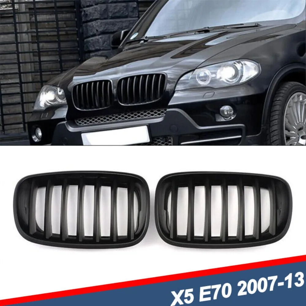 

Matte Black Pair Front Kidney Grill Grille For 2007-2013 BMW X5 E70 X5M X6 E71 E72 United States