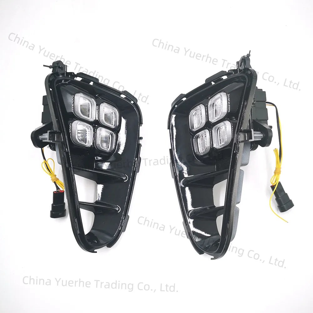 1 Set For Kia Picanto 2017 2018 2019 2020 LED Fog Lights DRL LED headlight Daytime Running Light Front Bumper Lamp Assembly