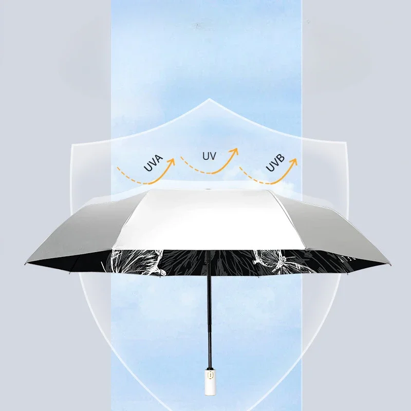 Shade Folding Premium Sense Rain And Shine Dual-Purpose Sun Umbrella UV Protection Compact Portable Outdoor Umbrella