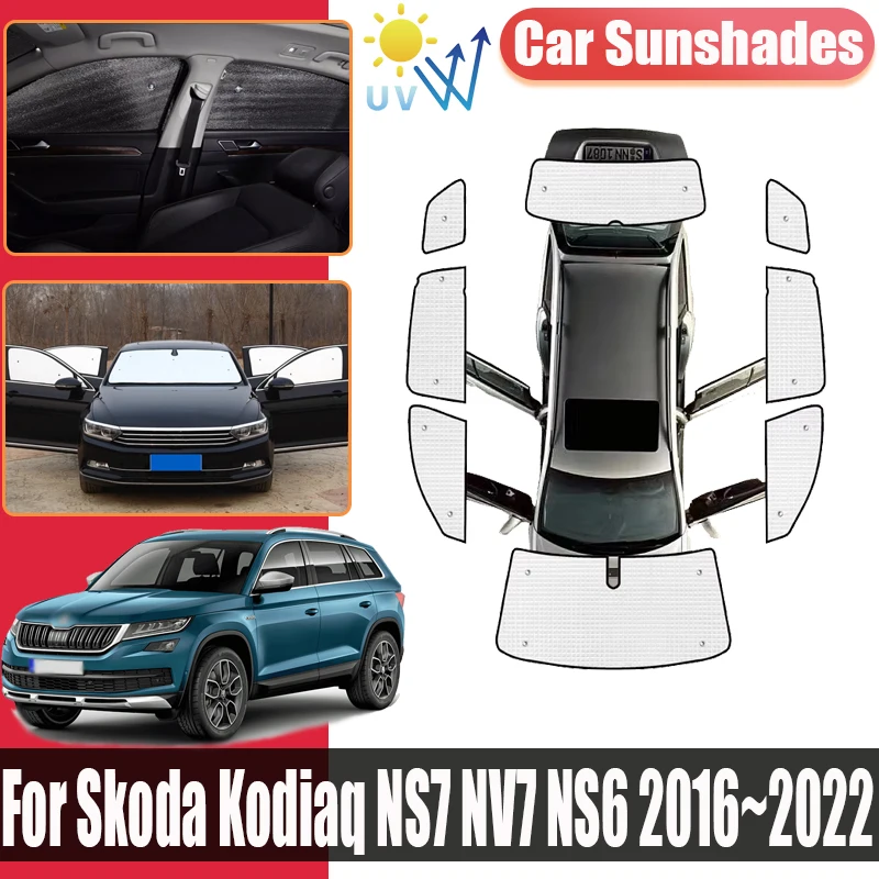

Car Full Coverage Sunshades For Skoda Kodiaq NS7 NV7 NS6 2016~2022 Surround Visor Window Sun Privacy Blocks Anti-UV Accessories