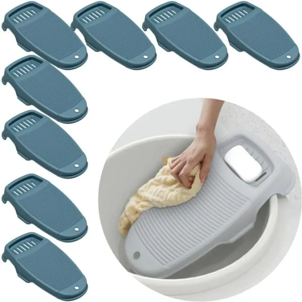 Tabla de lavado con soporte para jabón, tablas de lavandería gruesas para lavar a mano, agujeros de drenaje, diseño antideslizante, soporte para tabla de lavar ropa sucia