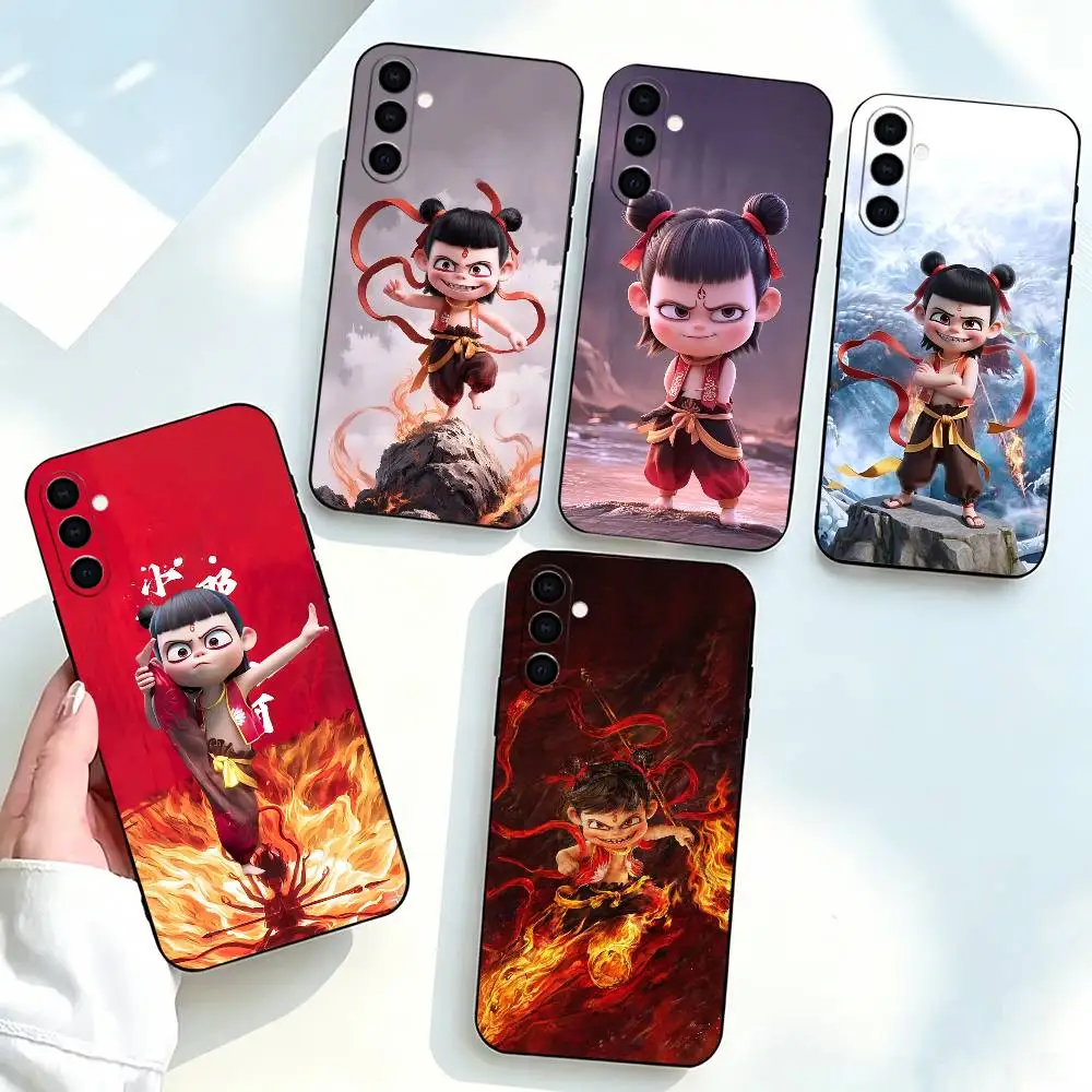 Cute cartoon Little N-Nezhas  Phone Case For Samsung Galaxy A73,A72,A71,A70,A53,A52,A51,Soft Silicone Black Cover